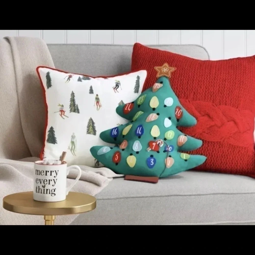NWT. WONDERSHOP Advent Calendar Christmas Tree Pillow